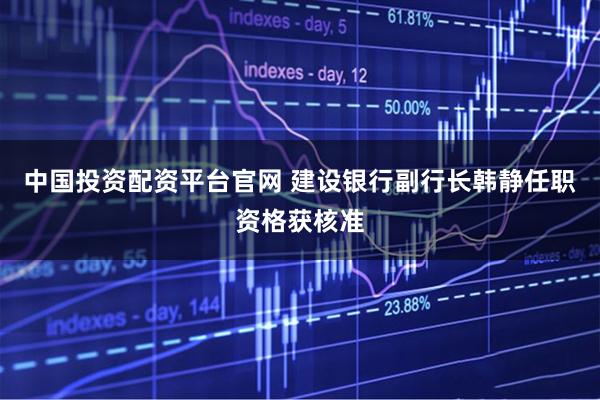 中国投资配资平台官网 建设银行副行长韩静任职资格获核准